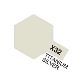 X-32 Titanium Silver, Acrylic Mini 10 ml (penselmaling, blank) - Tamiya